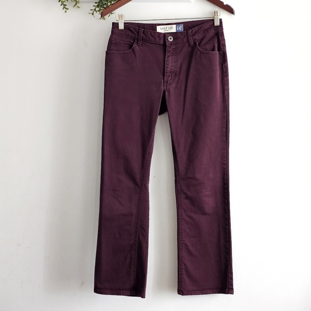 GAP Bootcut Stretch Jeans Burgundy Wine Red Y2K Style Denim Size 4